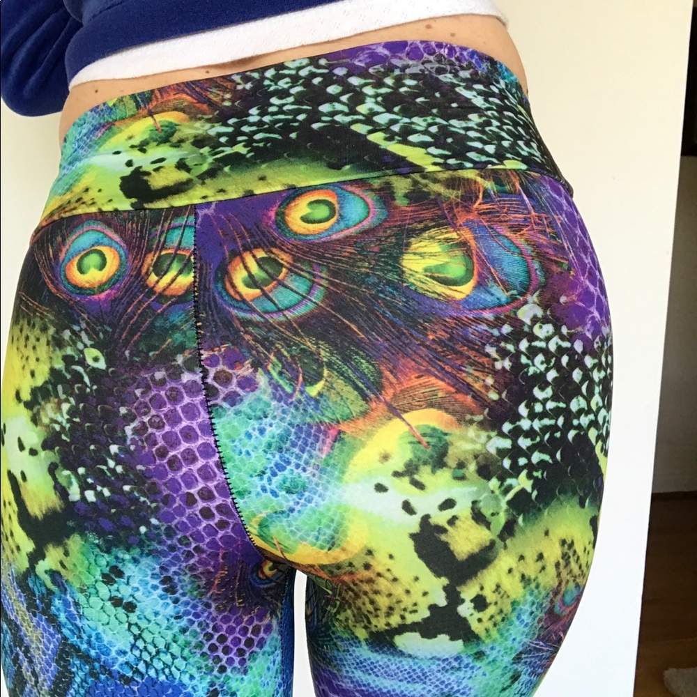 Abs2b Multicolor Neon Peacock Leggings - Picture 5 of 10